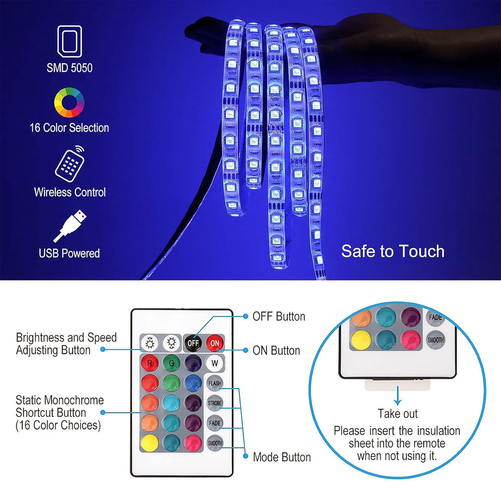 3METER RGB LED Strip Lights, LED Mood Lights (1 Set)
