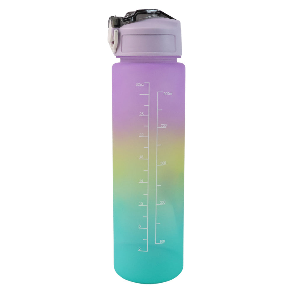 Motivational Water Bottle With Straw & Time Marker - Leakproof Tritan Portable Gym Bottle For Sports, Hiking & Camping